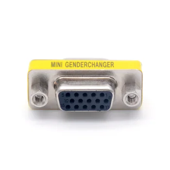 15 pin D-Sub HD VGA SVGA Ženski Ženski MINI Gender Changer Adapter PC VGA Konektor DB15 F/F Kabel Podaljša Pretvornik