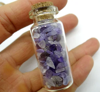 53*22m Naravnih Stekla, ki Želijo Steklenice Čip Kamni Quartz crystal aventurine Dekoracijo obesek za diy Nakit, izdelava Dodatki