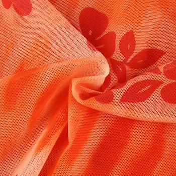 Cvjetnim Natisne Oranžna Očesa Midi Krilo 90. letih korejskem Slogu Žensk Boho Plaži Visoko Pasu Bodycon Ruffles Maxi Krila Spodnica Damska