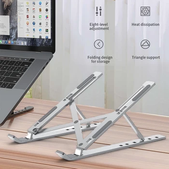 Nastavljiv Zložljive Laptop Stojalo Držalo Za Macbook Pro Prenosni Prenosni Aluminija Desk Tabela Base Nosilec Non-slip Dnu