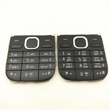 10Pcs/Veliko Za Nokia C2 C2-01 Mobilni Telefon, Tipkovnico Črna/Zlata angleščini In hebrejščini Tipkovnica rezervnih delov