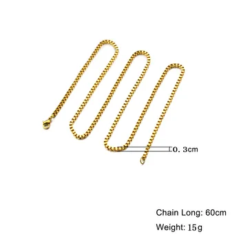 WT-BFN001 Debelo 24 palca dolge iz nerjavečega jekla polje verige ogrlica 3 mm debele polje verige ogrlica za moške v IPG neprevlečeni
