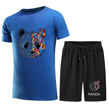 2021 Poletje Nove Vroče Prodaje, za Moške Kratke Rokav po Meri Natisnjeni T-Shirt Udobno Priložnostne Top Modni T-Shirt Hlače 2-Delni Set
