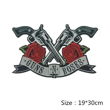 1set Nov Prihod Guns N Roses Velik Obližev Železa na Patch / Vezene Obliž Appliques za DIY T-shirt Jeans Jakno, Nahrbtnik