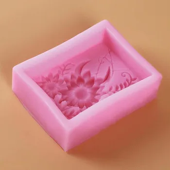 3D Kvadratnih Cvet Silikonski Milo Plesni Sončnično Ročno Cvet Silikonski Kalup Sveča DIY Peko Sladkarije Milo Izdelavo Mila Plesni