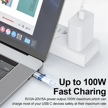 24Pins Magnetni USB C Adapter Tip C Priključek PD 100W Hitro Polnjenje 10Gbp/s Pretvornik za iPad, MacBook Pro Stikalo Huawei Xiaomi