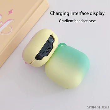 Gradient Ohišje za Samsung Galaxy Brsti v Živo Težko PC Mat Zaščitni Pokrov za Galxy brsti živo Brezžične Slušalke Slušalke Primeru