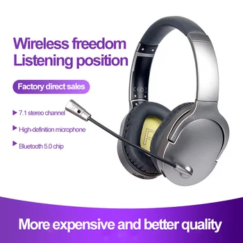 Gaming Slušalke Igralec Slušalke 5.0 Bluetooth Slušalke Brezžične Slušalke Z Mikrofonom za Zmanjšanje Hrupa Prenosni RAČUNALNIK Igra Slušalke