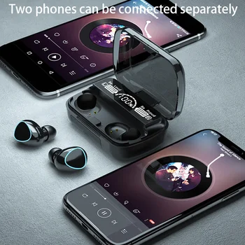 TWS Brezžične Slušalke Polnjenje Polje Bluetooth 5.1 Slušalke Mini 9D Šport Nepremočljiva Stereo Čepkov Slušalke Z Mikrofonom