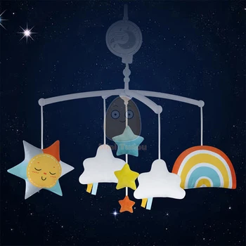 Otroška Posteljica Mobilne Ropota Igrače Mehko Krpo Novorojenčka Po Maslu Glasbeni Posteljo Bell, Vrtljivo Držalo Vrtiljaka Posteljice Za 0 12 Mesecev Za Malčke