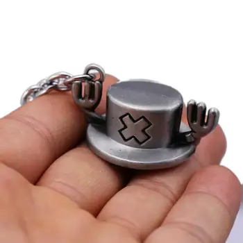 Vroče Anime Enem Kosu Keychain Ogrlica Chopper klobuk Key Ring Imetnik Chaveiro Ključnih Verige za avto Modni Nakit Slika Igrače