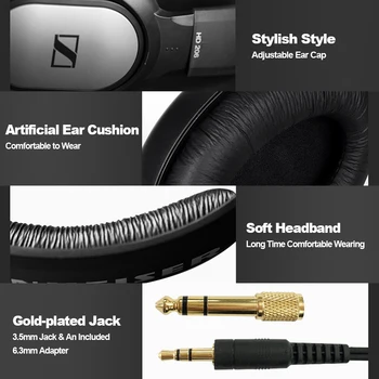 Sennheiser HD206 Žične Slušalke 3.5 mm Izolacijo Hrupa Slušalke HiFi Stereo Glasbe, Slušalke Globok Bas Čepkov Z Mikrofonom