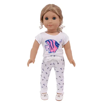 2 kom/Set Cute Pižamo Lutka Dodatki za Oblačila, Obleko Za 18 Inch Dekle Lutka & 43 cm Novo Rojen Baby Doll,Naša Generacija,darila
