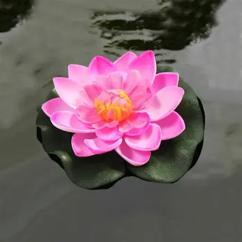 5Pcs Umetno Plavajočo Water Lily Eva Lotus Flower Ribnik Dekor 10 CM Roza, Rdeča, Svetlo Roza, Rumena Modra Bazen Simulacijo Lotus
