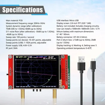 NanoVNA V2 3G Vektorski Analizator Omrežja Tester Antena Analyzer Kratkotalasni S-A-A-2 Nano Vna Kabel Tracker Ročni Analizator