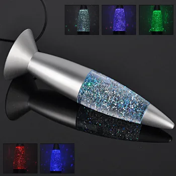 Dobro Prodajo 3D Raketa Multi Barva Spreminja, Lava Svetilka RGB LED Glitter Party Razpoloženje Noč Svetlobe Božično Darilo ob Postelji Nočna lučka