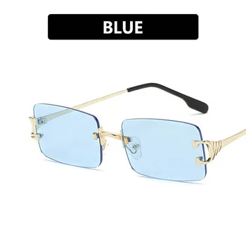 Vintage sončna Očala brez okvirjev blagovno Znamko Design 2021 Klasičnih Pravokotnik Retro sončna Očala Moških in Žensk Ulica sončna Očala gafas de sol