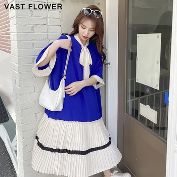 Naguban Mozaik Poletje Shirt Obleko Žensk V Korejskem Slogu Plus Velikost Kratek Rokav Priložnostne Svoboden Modno Elegantna Oblačila Obleke 2021
