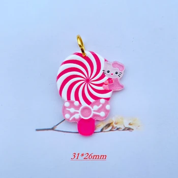10 Srčkan Risanka Mešano Sadje Lollipop obeskom za ključe Obesek, Ogrlico, Obesek Za DIY Dekoracijo Pribor 041