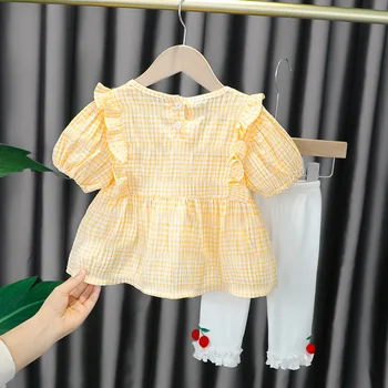 Poletje za Malčke Baby Dekle Kompleti Oblačil Obleko Priložnostne Trak t-Shirt Hlače 2Pcs Baby Obleko za Malčka Dekle Rojstni dan Oblačila Sklop