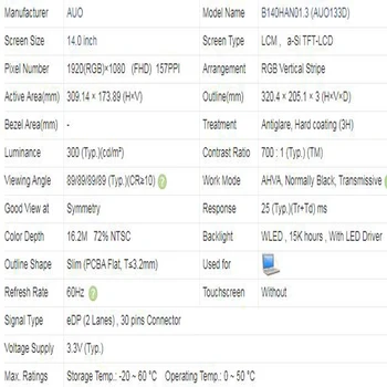 Za Lenovo S3 Joga 14 S5 Joga 15 LCD-Zaslon na Dotik Skupščine 14.0