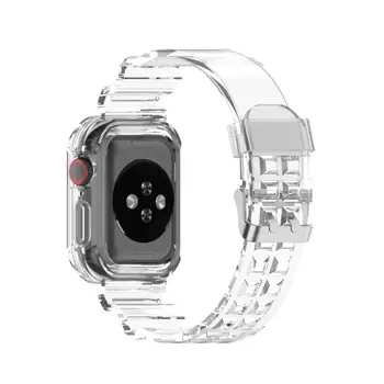 Moda Prosojni Trak Za Apple Watch 6 Udobno Mehko TPU Zapestnica Nastavljiv Pisane Trak Za Iwatch SE Ledenik Eden