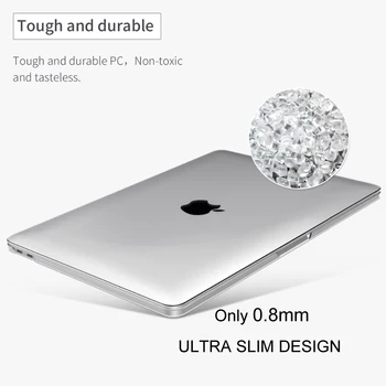 Kristalno Mat Laptop Primeru Za Apple Macbook Air 13 M1 2021 Dotik Bar ID Pro Retina 15 16 11 12 inch 13.3 Kritje Saccessories Vrečke