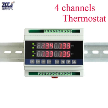 Din tip 4 načine temperaturni regulator ukrep, več točk 4 kanali digitalni termostat lahko povežete s 4 senzorji , RS485