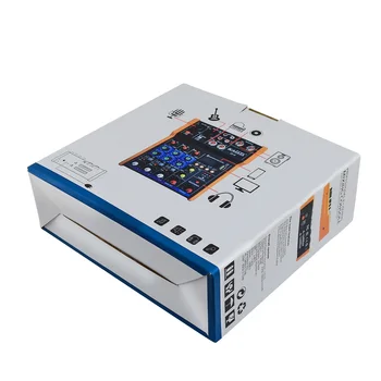 Brezžični 4-kanalni Audio Mixer Prenosni Zvočni Mešalna Vmesnik USB MP3 Računalnik Vhod 48V Fantomsko Napajanje Zaslona za Dom