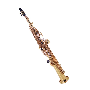 Muslady Naravnost Bb Sopran Saksofon Lakirana Medenina Zlato Pihalni Instrument, s torbico Reed Čiščenje Krtačo, Krpo