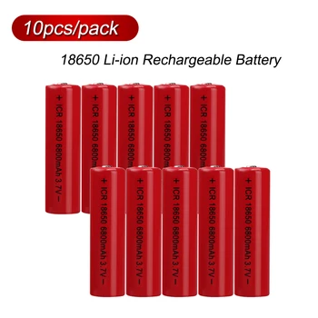 10pcs Li-ionska 18650 Polnilna Baterija 3,7 V 6800mAH Za Svetilko, Baklo Batterie polnilna 1800 Krat