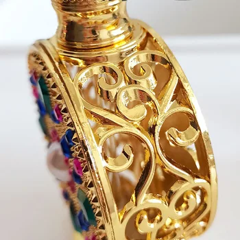 10 ML Prenosni Arabski Slog Eterično Olje Nosorogovo Stekleničke Parfuma Ličila Kozmetični sub-polnjenje Prazne Kovinski Povratne Steklenice