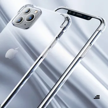 Luksuzni Shockproof Silikonski Primeru Telefon Za iPhone 11 Pro X XR XS MAX Primeru 6 6s 7 8 Plus Zajema prosojna Zaščita Zadnji Pokrovček
