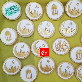 1PC Akril DIY Eid Hajj Mubarak Vzorec Peko Torte Fondat Plesni Ramadana Mubarak Eid modelček Piškotov Žig Plesni