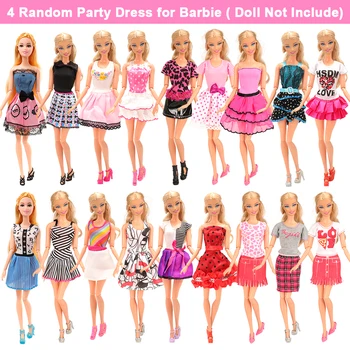 22 Element Moda Punčko Oblačila Pribor za 6 Obleko + 2 Vrhovi & Hlače + 10 Čevlji + 4 Kopalke za Barbie Lutka Igrače za Dekleta Darilo