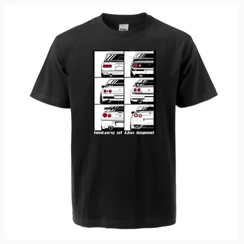 Zgodovina Legenda Print Majica s kratkimi rokavi Skyline Grafični Prosti čas Kratek Rokav T-Shirt Mens Moda Priložnostne Bombaž GTR Avto Vrhovi Tees