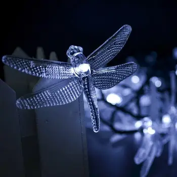 1set Sončne Niz Lahkih 20 LED Sončne Niz Luči Dragonfly Nepremočljiva Prostem Vrt Stranka Vila Lučka Svetlobni trakovi Solarna Svetilka