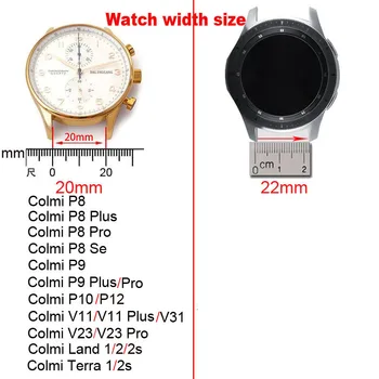 Pametno Gledati Trak Za Colmi P8 Pro Plus P9 P10 V23 V11 Zapestnica Watchband 20 mm Milanese iz Nerjavečega Jekla Zamenjava Manžeta