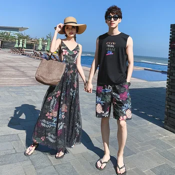 Nekaj Oblačila Poletje Nove Izdelke za Moške in Ženske Počitnice na Plaži Slog Par Oblačenja Žensk Bohemia Suspender Obleko