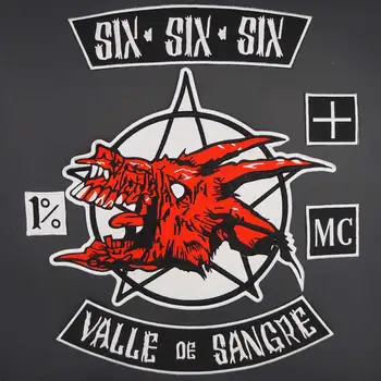 Šest.šest.šest Valle de Sangre Velike Vezenje Punk Biker Obliži Oblačila Nalepke Oblačila Dodatki Značko
