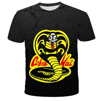 4-14 Let Otrok Tiskanja Smešno 3D T shirt Tajski strupenjača Cobra Kai Majica s kratkimi rokavi Najstniki Crewneck Priložnostne Vrhovi & Tees Fantje T-Shirt
