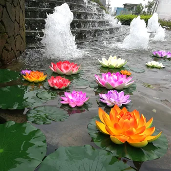 10/18 cm Plavajoče Umetni Lotus Flower Veren Water Lily Mikro Krajine za Poroke, Ribnik, Vrt Ponaredek Rastline Dekor