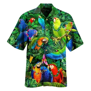 2021 Moških Srajc, Moških Hawaiian Camicias Priložnostne Divje Tiskane Majice Kratek rokav Bluze Vrhovi Srajca Homme Camisas De Hombre