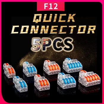 5Pcs Mini One-v-Več-Iz Žice Push-v Priključkov Priključek Blok 2/3/4/5 Pin Veje Pregleden Lupini, v Kombinaciji Rit-Tip