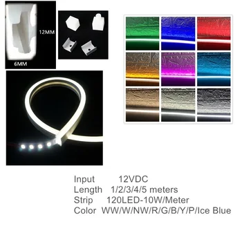 12VDC 6*12 mm Neon Flex Cev,10W/M Fleksibilen silikagel Profil Svetlobni Znaki Prijavite Oglas DIY Logotip Svetlobne Črke