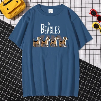 V Beagles Preprostost Print Majica S Kratkimi Rokavi Street Fashion Moške Kratke Rokave, Udobno Ohlapna Oblačila Osebnost Hip Hop Moška T-Shirt Majica