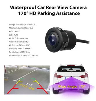 Avto Pogled od Zadaj Kamero Univerzalno Varnostno kopiranje Parkiranje Kamera 8 LED Nočno Vizijo Nepremočljiva 170 širokokotni HD Barvno Sliko za vse avtomobile