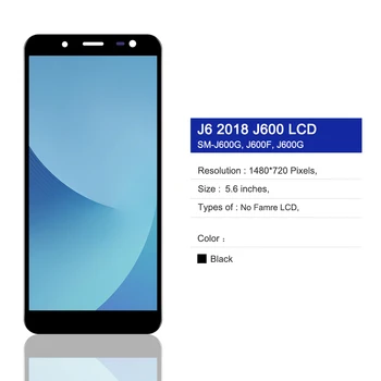 J6 Prikaz Test Za Samsung Galaxy J6 2018 J600 LCD Zaslon na Dotik, Računalnike LCD-Zaslon Za J6 2018 J600 J600F/DS J600G/DS