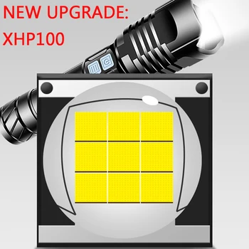 XHP100 LED Svetilka 50000LM USB Polnjenje Baklo Taktično Svetilko Vodotesno Svetilko Uporabo 18650 Baterijo Zoomable Svetilka