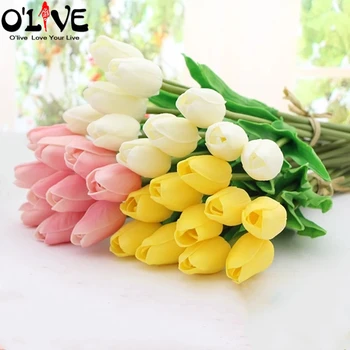 10 Kos PU Tulipani Umetno Cvetje za Dekoracijo Pravi Dotik Poročni Šopek Cvetja Domu Dekorativni Cvet Foto Dekor Floristry